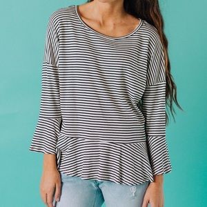 Clad and cloth striped top